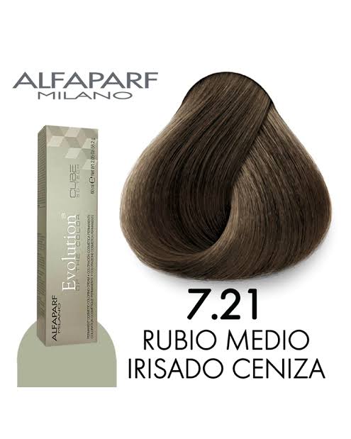 TINTE ALFAPARF 7.21 RUBIO MEDIO IRISADO CENIZA (8022297302706)