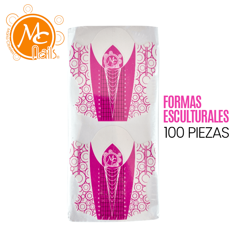 FORMAS ESCULTURALES ROSA GRANDE 100PZ MC NAILS MCPFECR1