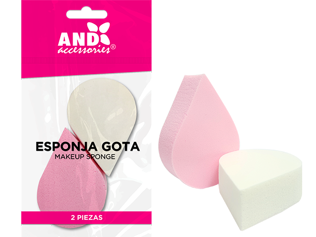 Bolsa con 2 esponjas aplicadoras de maquillaje tipo gota 20089