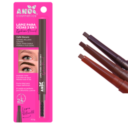 [7503052287960] LAPIZ RETRACTIL PARA 2 EN 1 PARA CEJAS CAFE OSCURO 7503044445514