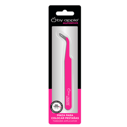 [7503044445491] PINZAS PARA APLICAR PESTAÑAS PUNTA FINA ROSA AND MOD:68666