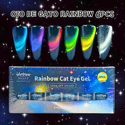 [2024010569430] KIT OJO DE GATO ARCOIRIS C/6 PIEZAS SUNNY 8ML